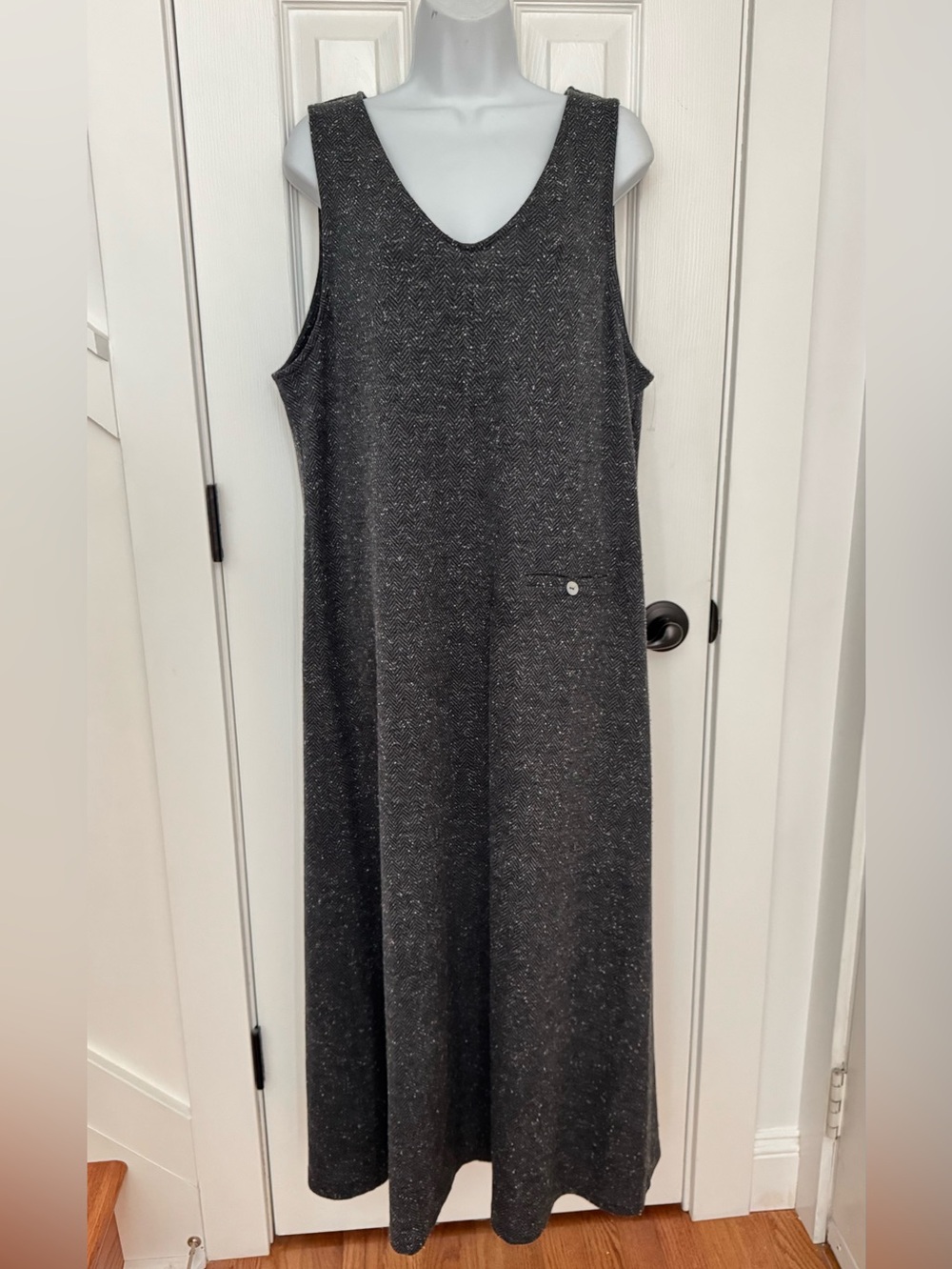 Talbots Dark Gray Sleeveless Knit Maxi Dress